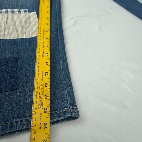 Style & Co. Straight Leg Patchwork Relaxed Denim Jeans Mid-Wash Pockets Women 10 - Picture 15 of 16
